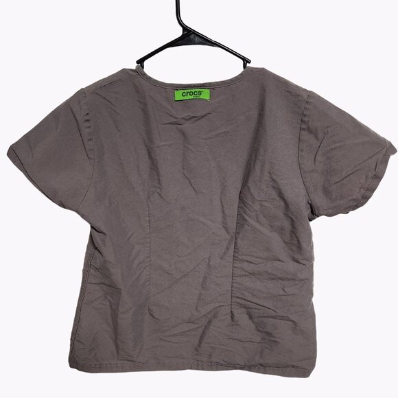 Crocs Basic Scrub Top Womens Medium Brown Short Sleeve Medical Nurse Uniform - Picture 2 of 4